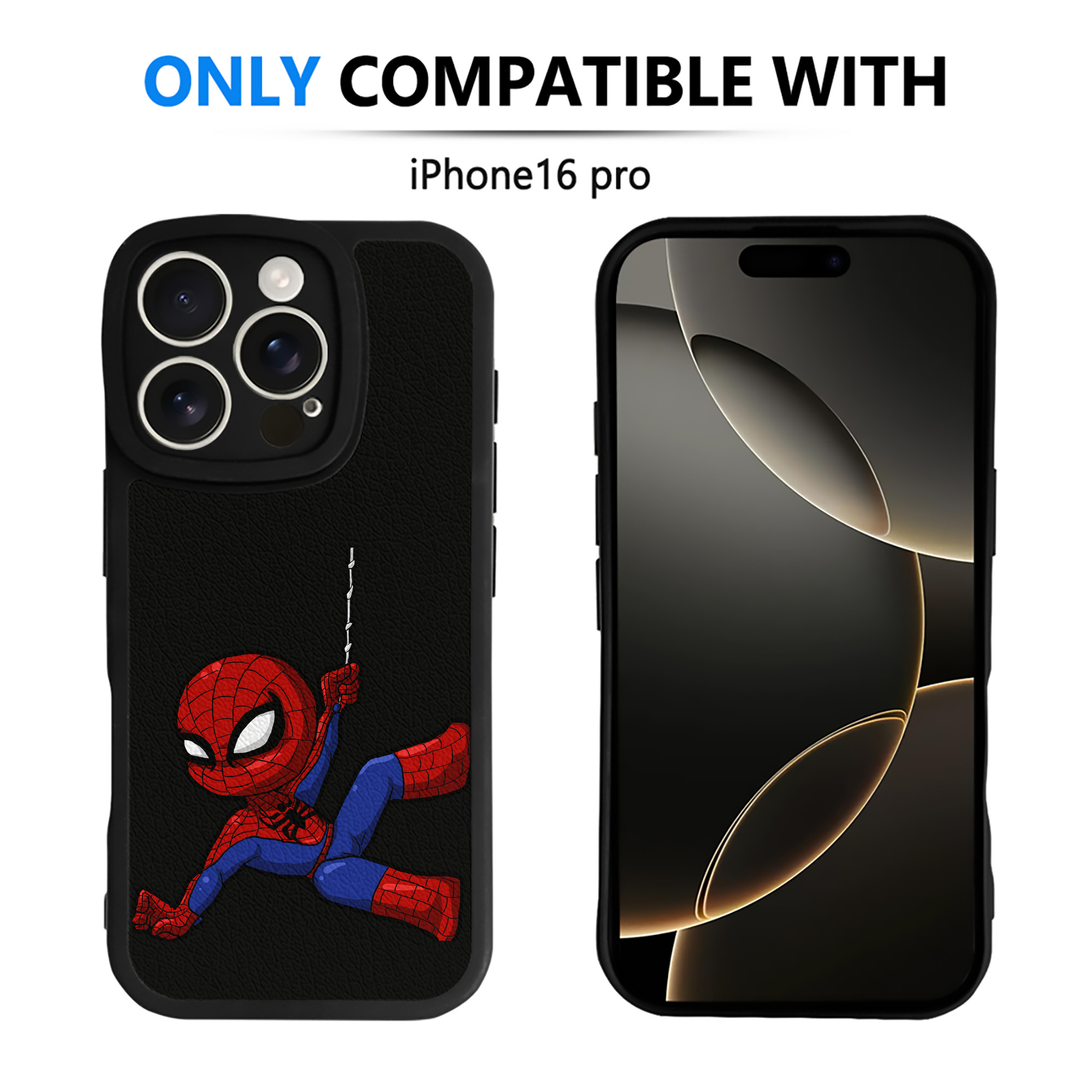 Spider Man スパイダーマン 【iPhone 16シリーズ対応】シリコンスマホケース（レザー調） 材質：シリコン